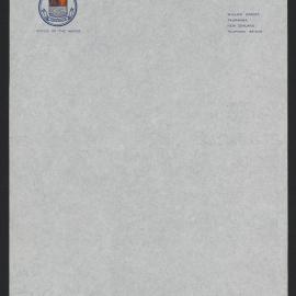Letterhead for the Office of the Mayor, City of Tauranga, 1963