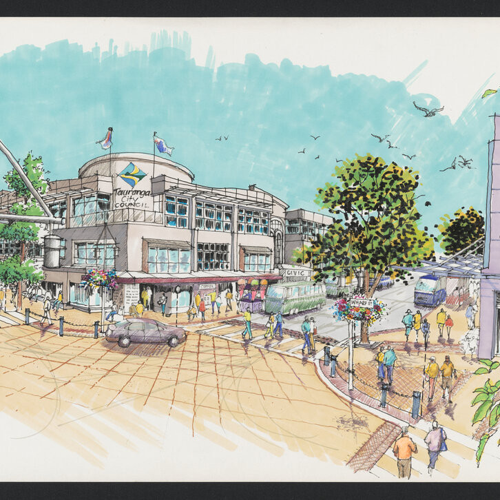 Original artworks of possible city scenes by Jenny Coker