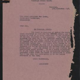 Letter from the Secretary of Tauranga Domain Board to the Under Secretary for Lands, 4 September 1936