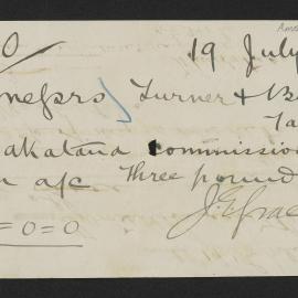 Payment request and receipt from J. E. Grace, licensed interpreter