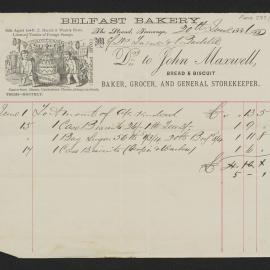Invoice from John Maxwell of Belfast Bakery to Turner and Buddle