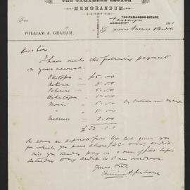 Memorandum from the Tamahere Estate to Turner and Buddle