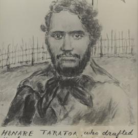 Photographic print of sketch of Henare Taratoa