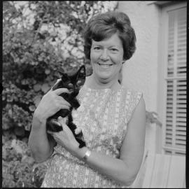 Mrs M. Wilson with Albert the cat