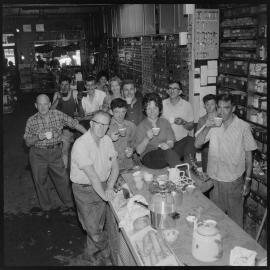 Fire damage - Arizona restaurant. Employees & helpers at Mann Hardware