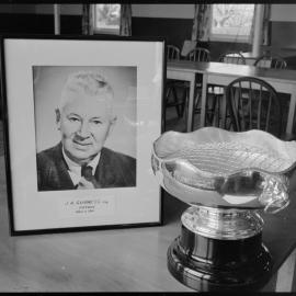 Jack Guinness Memorial Rose Bowl on display at Tga Bowling Club's pavilion 