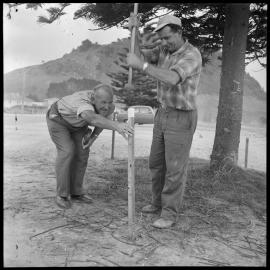 Mount Maunganui 5000 Club's new soundshell - alignment pegged out