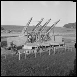 Mount 5000 Club's new Sound Shell. Concrete beams  