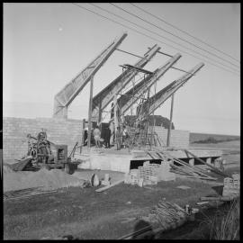 Mount 5000 Club's new Sound Shell. Concrete beams  