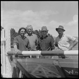 Setting up jumps at Waihī A&P Show, Norman Schaare, Herbert Edwards, Gordon Mudford