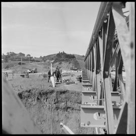 A view along the edge of Bailey bridge at Ruahihi