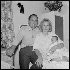 Denis Hulme and Mrs Greeta Hulme with baby Martin