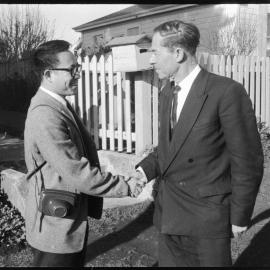 Railway student from Borneo Mr Lim Guan Sing greeted by Mr Musion 