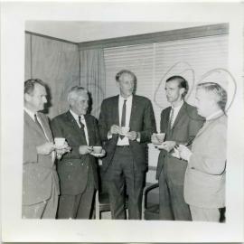 Meeting at Tauranga County Offices - Messrs H. M. Binney, Neil G. Hansen, F. F. Abey, E. C. L. Otway and C. G. Marchant