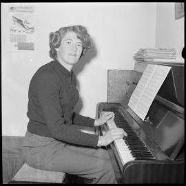 Mrs Sparks at piano