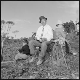 Te Hare Piahana relaxes after ceremony on Mauao