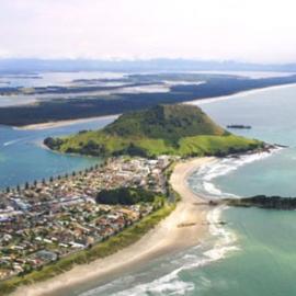 Mauao in the foreground with Matakana Island behind