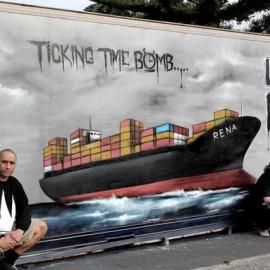 'Less Hui, More Do-Ey!' Rena mural by Graham Hoete and Owen Dippie