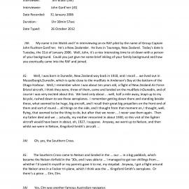 Interview Transcript between Jim Walsh and Group Captain John Rushton Gard'ner