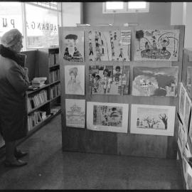 Display of Japanese children's paintings at Tauranga Public Library