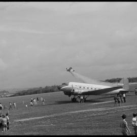 Tauranga Airport opening, flying display , New Zealand Department of Civil Aviation craft