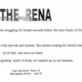 The Rena by Tyler Lillie Booth (Maungatapu School)