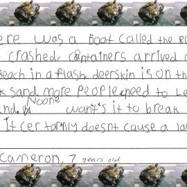 There was a boat called the Rena by Cameron (Maungatapu School) 