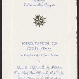 Invitation to the presentation of gold stars, 1962