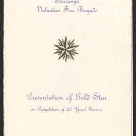 Invitation to the presentation of gold star, 1958