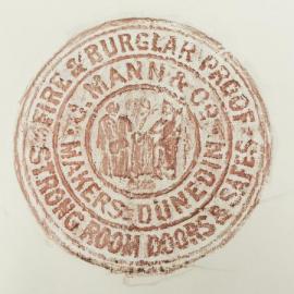 Crayon rubbing of the Town Hall safe door