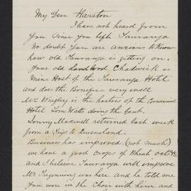 Letter from James Bodell to Harry Harston, 19 Feb 1889