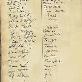 Autographs of Daly-Wilson Big Band Members from Australia