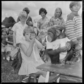Mandy Lee and Snoopy attend a gala day at Matua School.