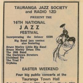 16th National Jazz Festival Advertisement