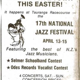17th National Jazz Festival Advertisement