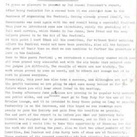 Tauranga Jazz Society - President's Report