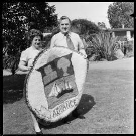 Rug titled "Advance"