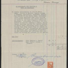 Account from Cooney & Jamieson, Solicitors, to Mr Chas. Haua, 8 Dec 1936