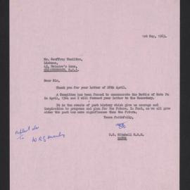 Copies of letters from D.S. Mitchell (Mayor) and two letters to D.S. Mitchell.
