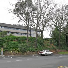 Harington Street, showing rear of #2 McLean Street, Ministry of Justice Building, Tauranga