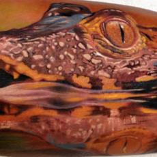 Crocodile's Reflection by Pepa Heller (2013)