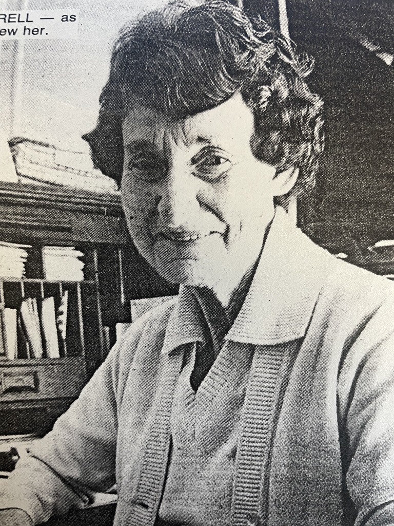 Betty D'Bett Cottrell. Photograph published in the Bay of Plenty Times, 16 June 1979.