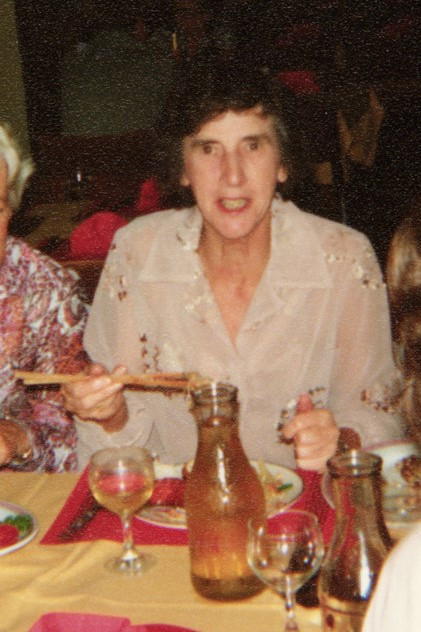 Miss Morgan at her farewell dinner.
(Cropped from Photo 07-133).