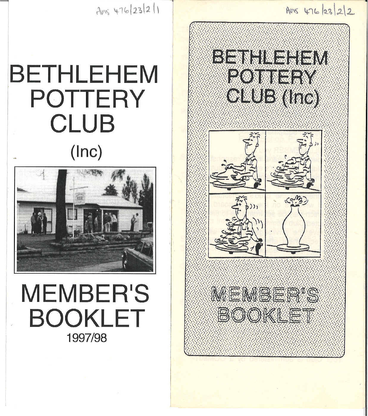 Covers of two member's booklets