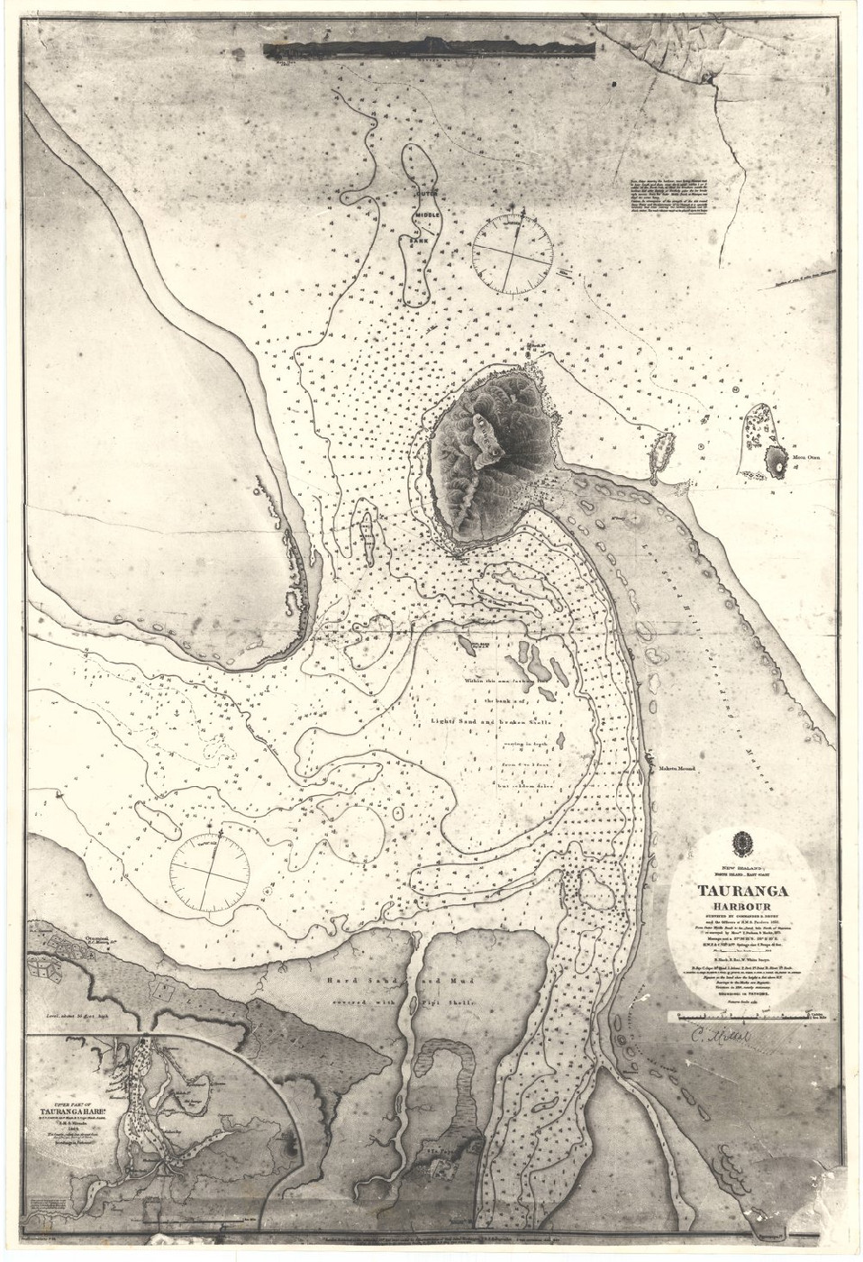 Nautical map of Tauranga Harbour (1880).
Te Ao Mārama - Tauranga City Libraries Map 19-435