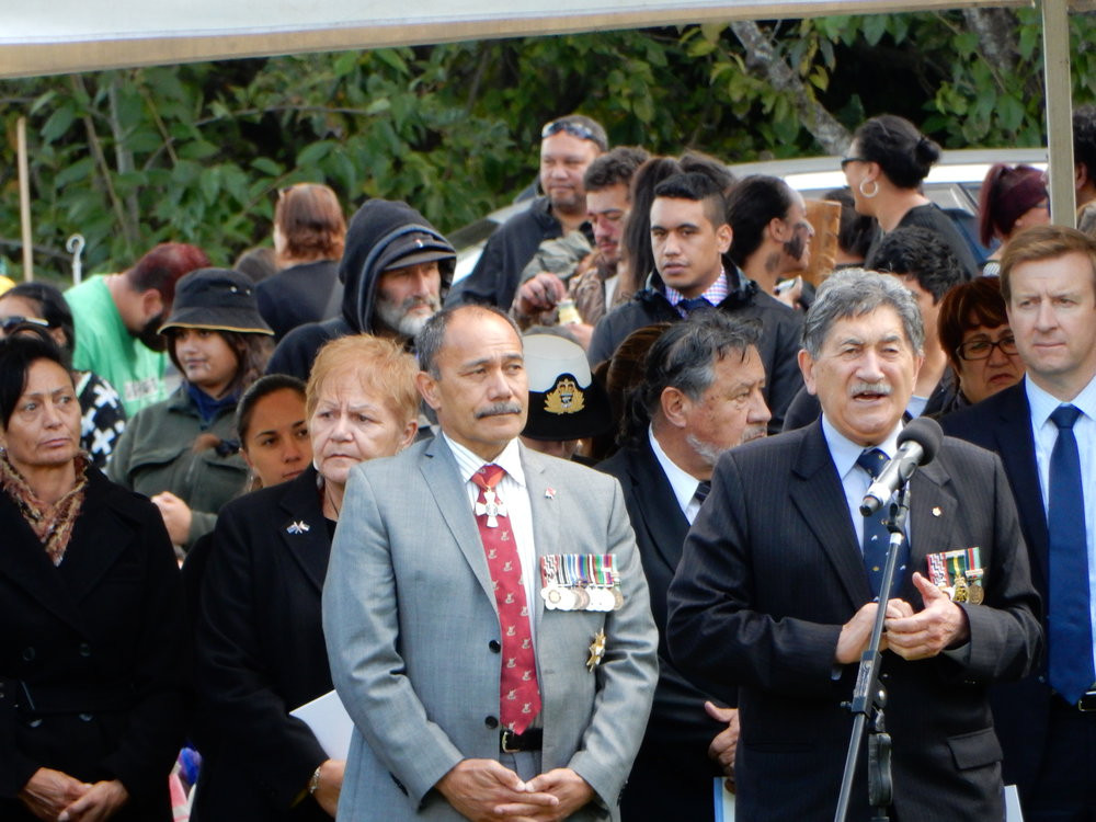 Battle of Gate Pa Commemoration Powhiri for Governor-General Sir Jerry Mataparae (29 April 2014). Photographer Lee Switzer