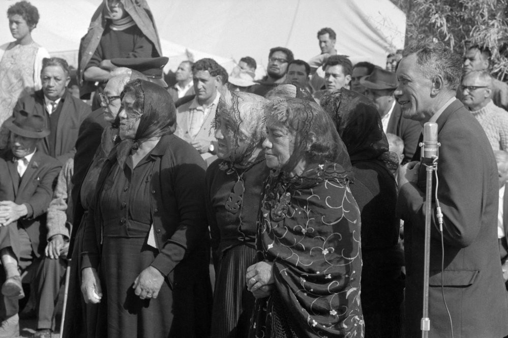 Opening of new wharenui at Hangarau marae. From Image Pn-2116