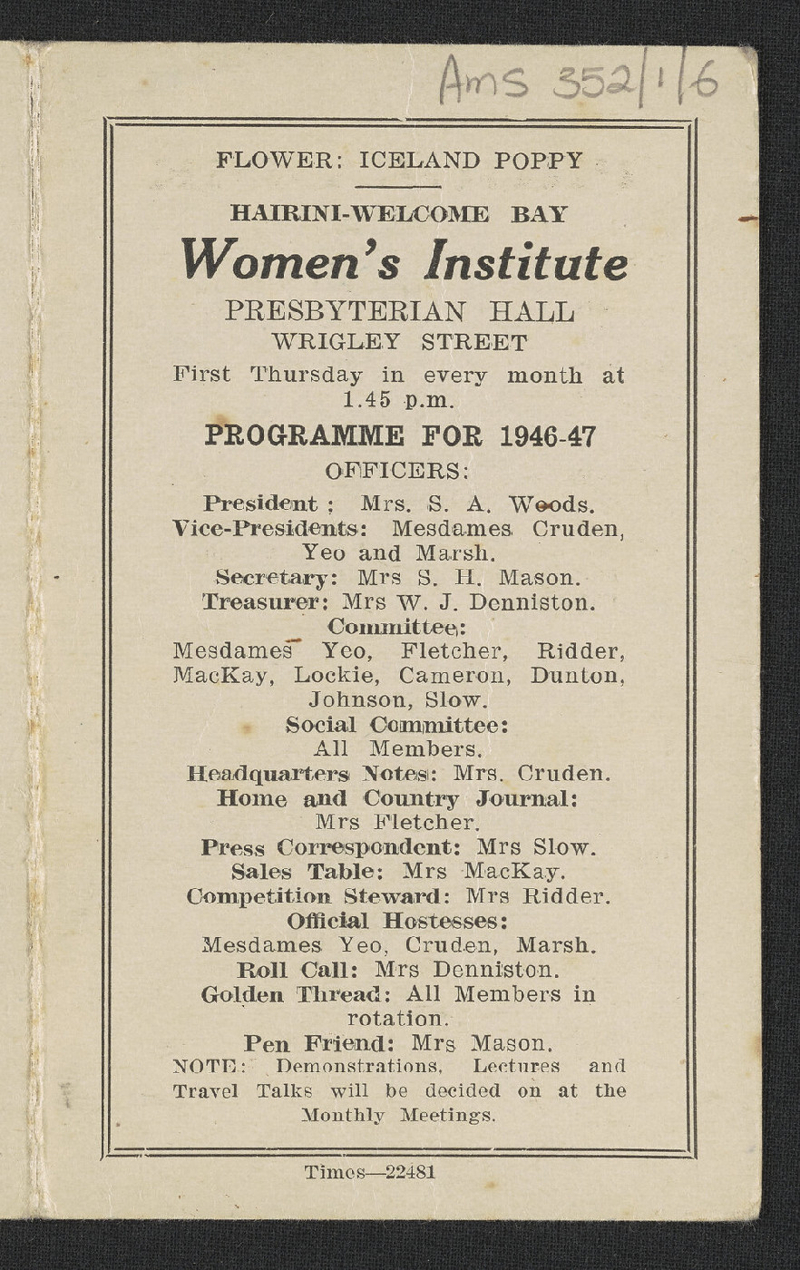 Annual programmes of business, 1941-2003