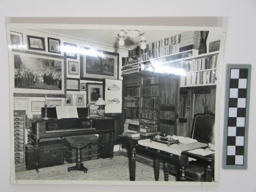 The Elms Library during the time Duff Maxwell was living at The Elms. The Elms Foundation Image Collection 2009.0299