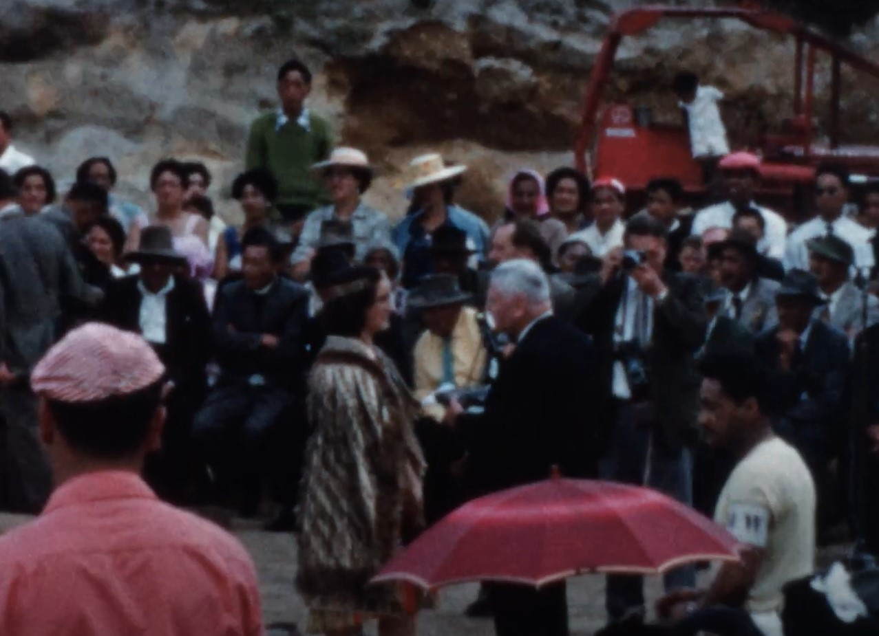 Screengrab from 1:00 depicts the presentation of he tohu aroha to Sir Walter Nash